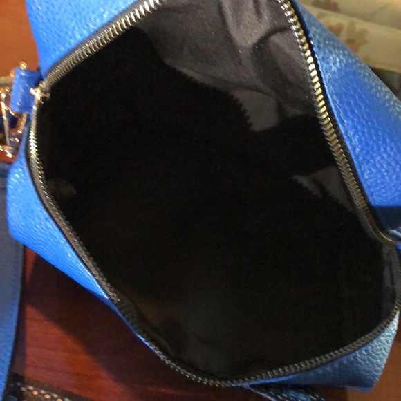 Sapphire Blue crossbody purse with two straps. - Picture 2 of 5